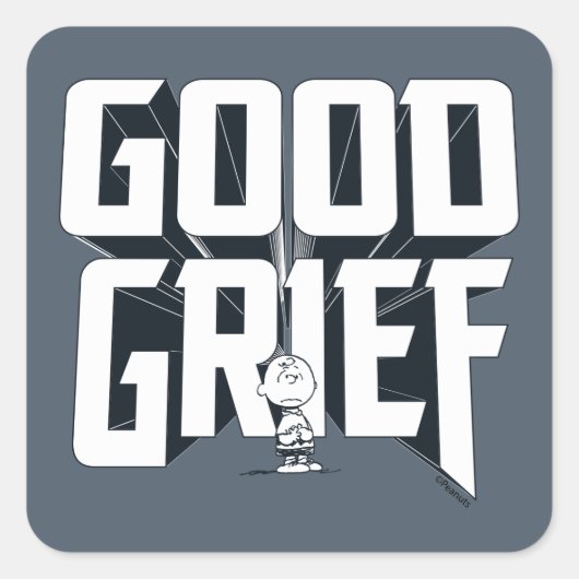 Sticker Carré Charlie Brown "Good Grief" Rock Band Tee Graphic (Devant)