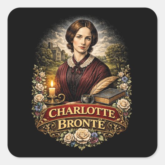 Sticker Carré Charlotte Brontë (Devant)