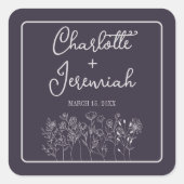 Sticker Carré Charlotte | Couleurs courbes | Mariage (Devant)
