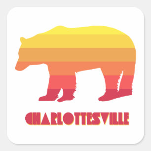 Sticker Carré Charlottesville Virginie Ours arc-en-ciel