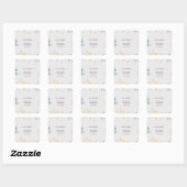 Sticker Carré Charmant Aquarelle Verdure Mariage Or (Feuille)