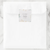 Sticker Carré Charmant Aquarelle Verdure Mariage Or (Sac)