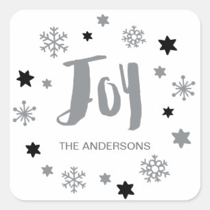 Sticker Carré Charmante Joie tendance Silver Holiday