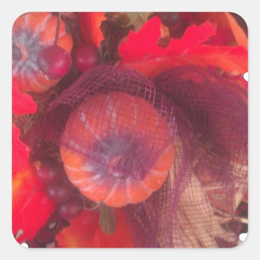 Sticker Carré Charme d'automne confortable - Décor et cadeaux d' (Devant)