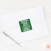 Sticker Carré Charme de chance de professeur de la Saint-Patrick (Enveloppe)