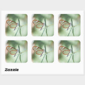 Sticker Carré Charme papillon à aile claire (Feuille)