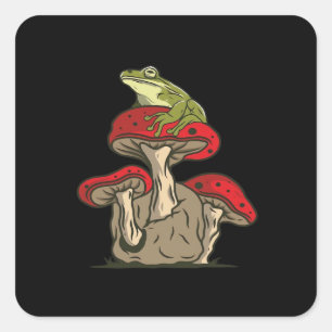Sticker Carré Charme Rétro Classique Cottagecore Grenouille Cham