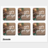 Sticker Carré Charme rustique Pine Cônes Noël (Feuille)