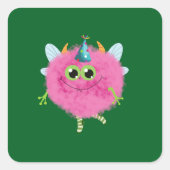 Sticker Carré Charming birthday monster (Devant)