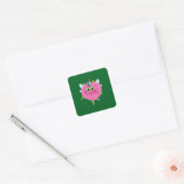 Sticker Carré Charming birthday monster (Enveloppe)