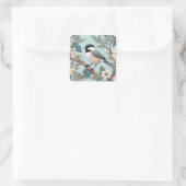 Sticker Carré Charming Chickadee Bird (Sac)