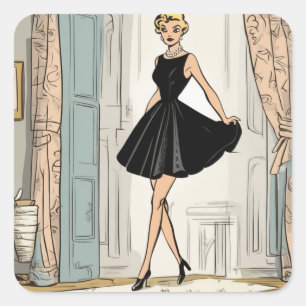 Sticker Carré Charming LBD Fashion Decal