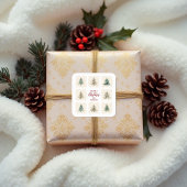 Sticker Carré Charming Scandinavian Nordic Style Christmas Trees