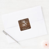 Sticker Carré Charming Star Struck Mariage | Chocolat Brown (Enveloppe)
