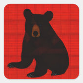 Sticker Carré Charming Story Book Black Bear Cub (Devant)