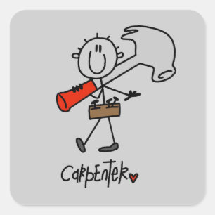 Sticker Carré Charpentier avec marteau