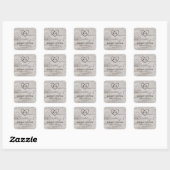 Sticker Carré Charrettes sculptées Rustique Birch Monogram Maria (Feuille)