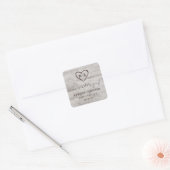 Sticker Carré Charrettes sculptées Rustique Birch Monogram Maria (Enveloppe)