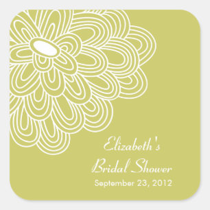 Sticker Carré Chartreuse Fleurs Florales Fête des mariées Favori