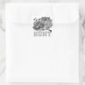 Sticker Carré Chasse à la caille avec chien de chasse (Sac)