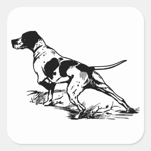 Sticker Carré Chasse au chien (Devant)