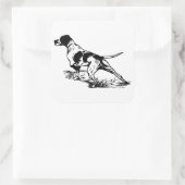 Sticker Carré Chasse au chien (Sac)