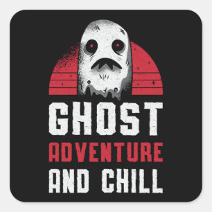 Sticker Carré Chasse Aux Fantômes Aventure Des Fantômes Et Chass