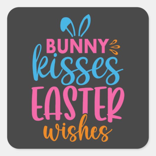 Sticker Carré Chasse aux oeufs de Pâques - Animal (Devant)