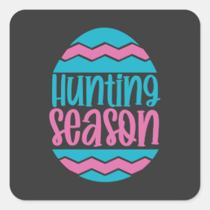 Sticker Carré Chasse aux oeufs de Pâques. Célébrer