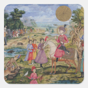 Sticker Carré Chasse royale, d'Isphahan, l'Iran