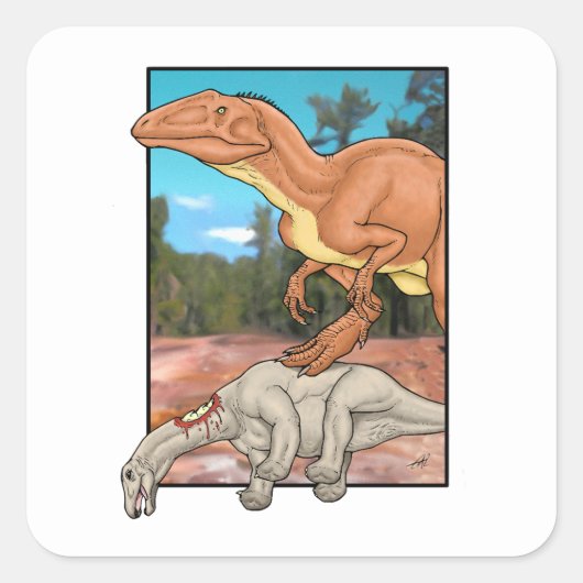 Sticker Carré Chasseur et proie (Devant)