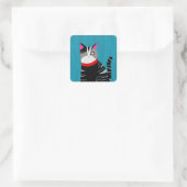 Sticker Carré Chat Abstrait (Sac)