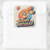 Sticker Carré Chat abyssinien coloré (Sac)