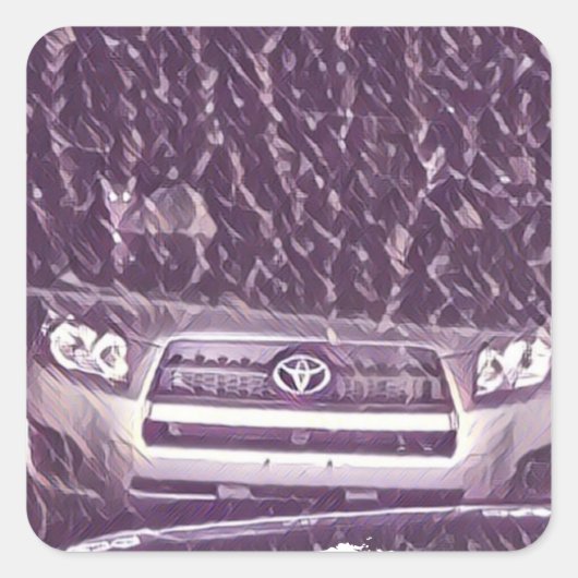 Sticker Carré Chat aime la pluie Médias mixtes (Devant)