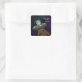 Sticker Carré Chat Alien (Sac)