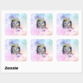 Sticker Carré Chat Astronaute (Feuille)