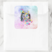 Sticker Carré Chat Astronaute (Sac)