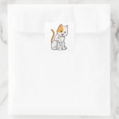 Sticker Carré Chat aux échecs avec pièce d'échecs Pawn (Sac)