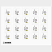 Sticker Carré Chat avec bille de laine (Feuille)