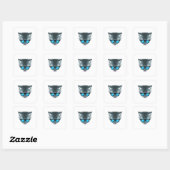 Sticker Carré Chat avec lunettes de soleil (Feuille)