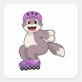 Sticker Carré Chat avec roulettes (Devant)