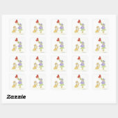 Sticker Carré Chat avec souris (Feuille)