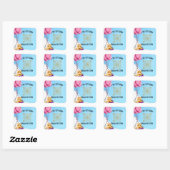Sticker Carré chat bébé mignon, baby shower Invitation (Feuille)