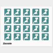 Sticker Carré Chat Blanc Minimaliste Chaton (Feuille)