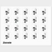 Sticker Carré Chat blanc sur roulettes (Feuille)
