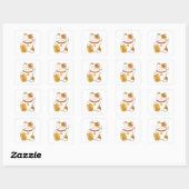 Sticker Carré Chat Calico Lucky Japonais, Maneki Neko (Feuille)