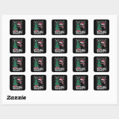 Sticker Carré Chat Ce Chat Noir Drôle Poussant Arbre De Noël (Feuille)