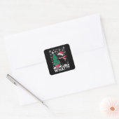Sticker Carré Chat Ce Chat Noir Drôle Poussant Arbre De Noël (Enveloppe)