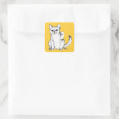 Sticker Carré Chat Chaton Maneki Neko Invitant (Sac)
