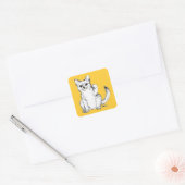 Sticker Carré Chat Chaton Maneki Neko Invitant (Enveloppe)